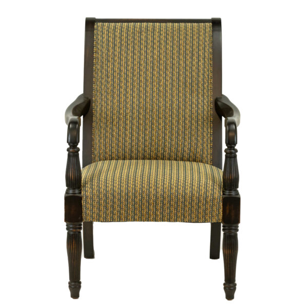 FAIRFIELD CHAIR CO. Wood Framed Armchair in Distressed Black - Image 1