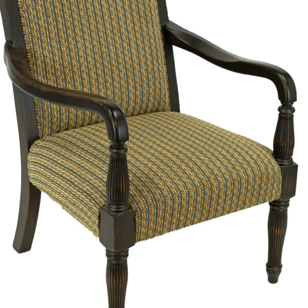 FAIRFIELD CHAIR CO. Wood Framed Armchair in Distressed Black - Image 4
