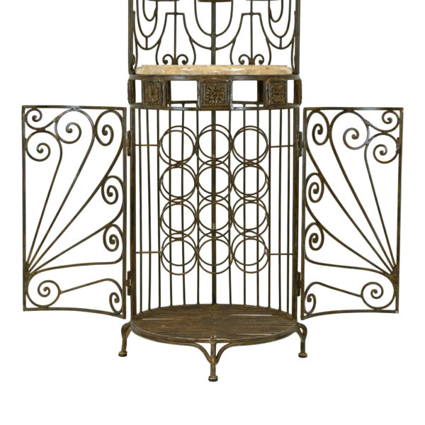 Iron and Tessellated Stone Birdcage Style Wine Rack - Image 2