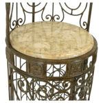 Iron and Tessellated Stone Birdcage Style Wine Rack - Image 4