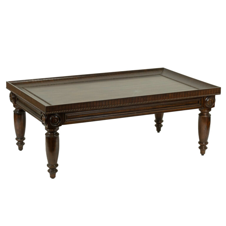 BERNHARDT Coffee Table with Croc Embossed Leather Top | Grandview ...
