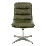 Mid-Century Modern Style Desk Chair in Green Leather