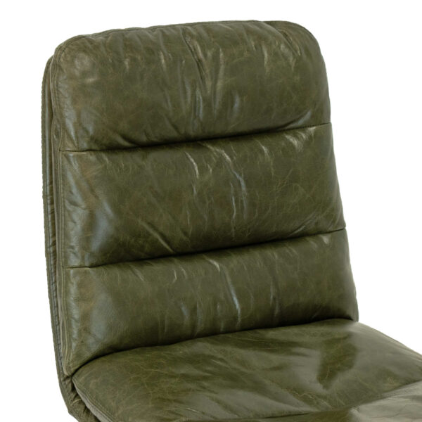 Mid-Century Modern Style Desk Chair in Green Leather - Image 6