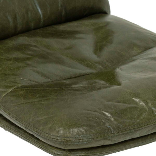 Mid-Century Modern Style Desk Chair in Green Leather - Image 5