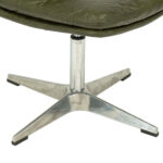 Mid-Century Modern Style Desk Chair in Green Leather - Image 4