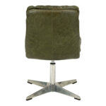 Mid-Century Modern Style Desk Chair in Green Leather - Image 3