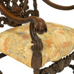Baroque Carved Wood Throne Chair - Image 4