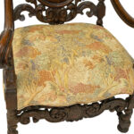 Baroque Carved Wood Throne Chair - Image 5