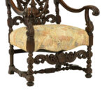 Baroque Carved Wood Throne Chair - Image 6