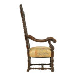 Baroque Carved Wood Throne Chair - Image 7