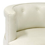 Contemporary Armchair with White Ostrich Leather on Chrome Finish Legs - Image 2