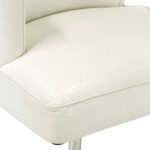 Contemporary Armchair with White Ostrich Leather on Chrome Finish Legs - Image 3