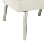 Contemporary Armchair with White Ostrich Leather on Chrome Finish Legs - Image 4