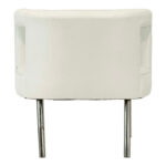 Contemporary Armchair with White Ostrich Leather on Chrome Finish Legs - Image 7
