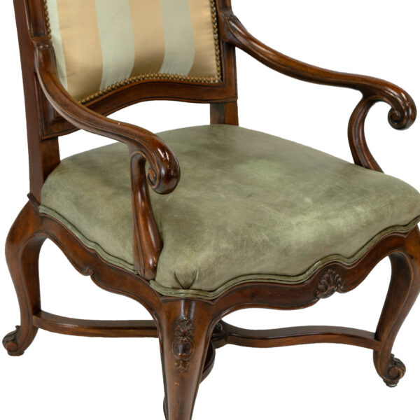 HENREDON Set of 8 Fabric and Leather Dining Chairs - Image 2