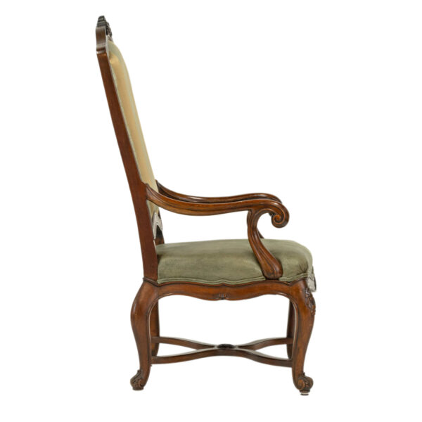 HENREDON Set of 8 Fabric and Leather Dining Chairs - Image 6