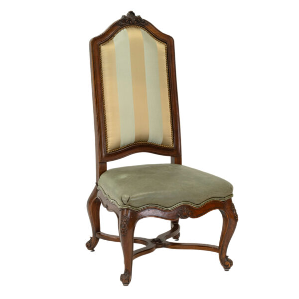 HENREDON Set of 8 Fabric and Leather Dining Chairs - Image 7