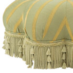 Sage and Gold Striped Upholstered Starburst Ottoman - Image 3