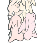 ADAM BROUILLETTE Original Bunny Column with Ohio Flag on Board - Image 3