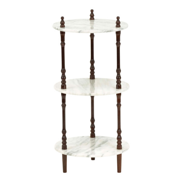 Vintage Italian Marble Three Tier Accent Table - Image 1