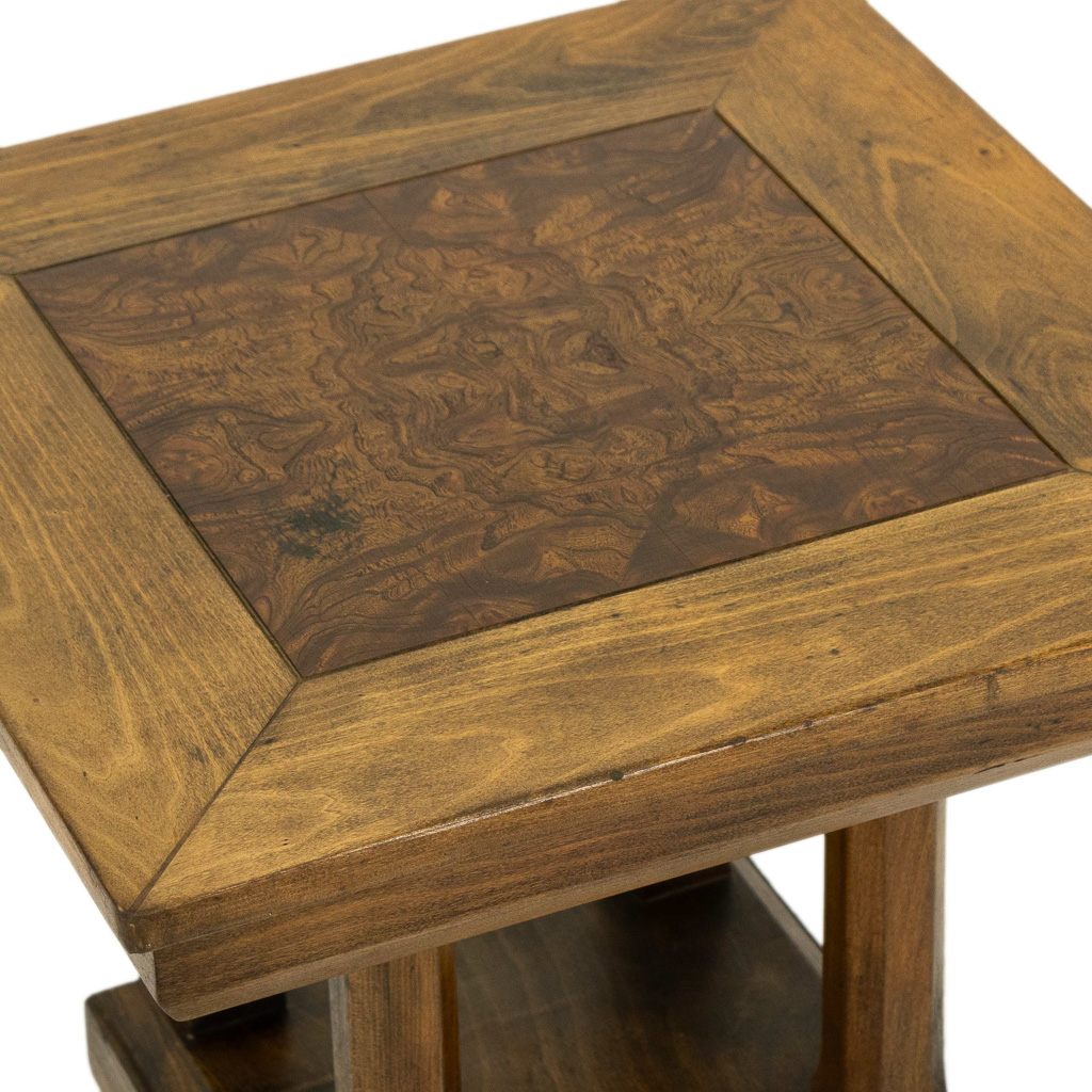 Vintage COLUMBIA MANUFACTURING Walnut Accent Table with Burl