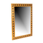 31” x 43” Gold and Black Check Framed Mirror - Image 3