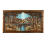 Original Signed Mixed Media Landscape with Barn and Pond