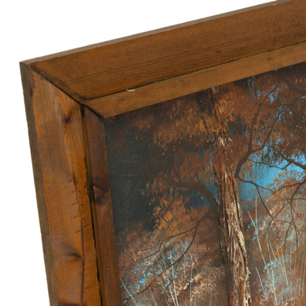 Original Signed Mixed Media Landscape with Barn and Pond - Image 3
