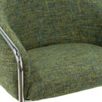 Contemporary Muted Green Tweed Accent Chair with Cantilever Chrome Base - Image 2