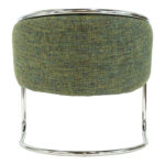 Contemporary Muted Green Tweed Accent Chair with Cantilever Chrome Base - Image 5