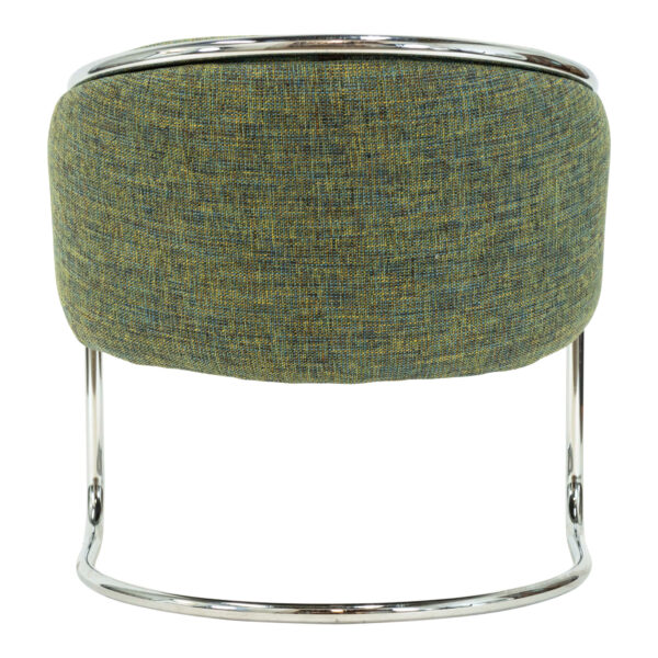 Contemporary Muted Green Tweed Accent Chair with Cantilever Chrome Base - Image 5