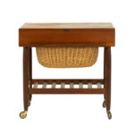 Vintage Danish Sewing Table with Wicker Basket by EJVIND JOHANSSON for FDB MØBLER - Image 6