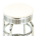 Set of 3 White and Chrome Diner Counter Stools - Image 2
