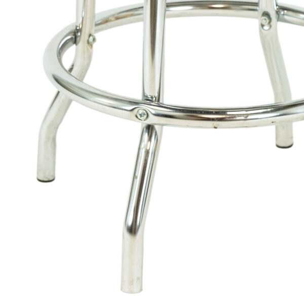 Set of 3 White and Chrome Diner Counter Stools - Image 3