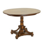 Vintage Oval Top Pedestal Dining Table with Leaves
