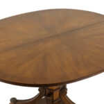 Vintage Oval Top Pedestal Dining Table with Leaves - Image 2