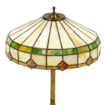 Stained Glass Table Lamp with Red Diamond Design - Image 2