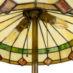 Stained Glass Table Lamp with Red Diamond Design - Image 4