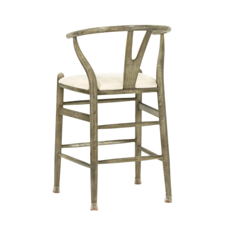 Set of 5 ARHAUS Robin Wishbone Counter Stools in Stone Vintage Finish ...