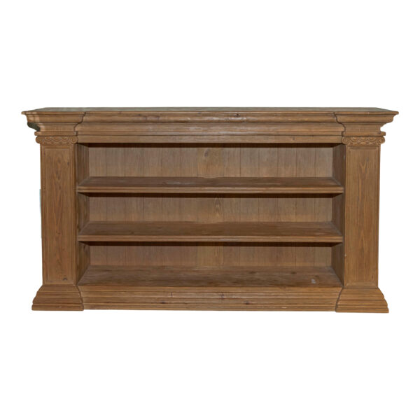 Pine Console with Shelves and Column Details - Image 1