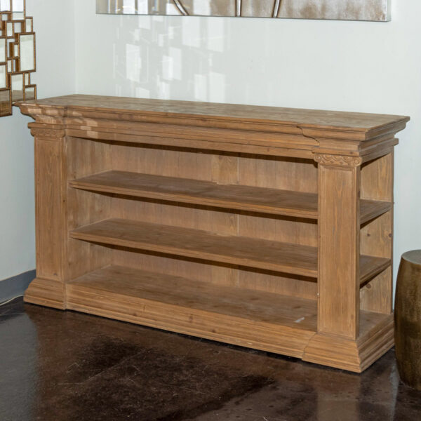 Pine Console with Shelves and Column Details - Image 2