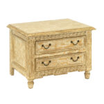 Two Drawer Nightstand with Distressed Off-White Finish - Image 5