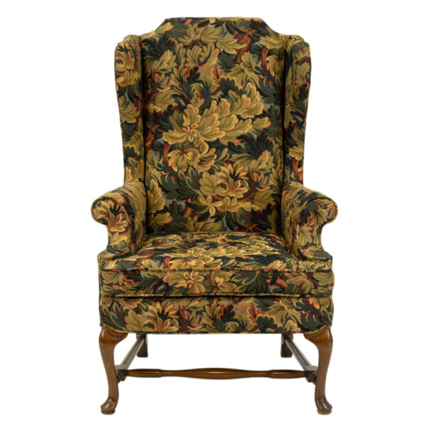 Floral Tapestry Style Upholstered Wing Chair - Image 1
