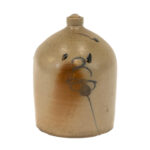 Large Stoneware Crock with Handle and Brown Glaze Drops - Image 2