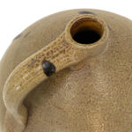 Large Stoneware Crock with Handle and Brown Glaze Drops - Image 4