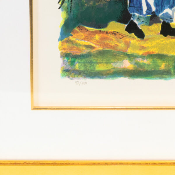 JUDITH YELLIN Judaic Themed Serigraph of Dancing Figures - Image 3