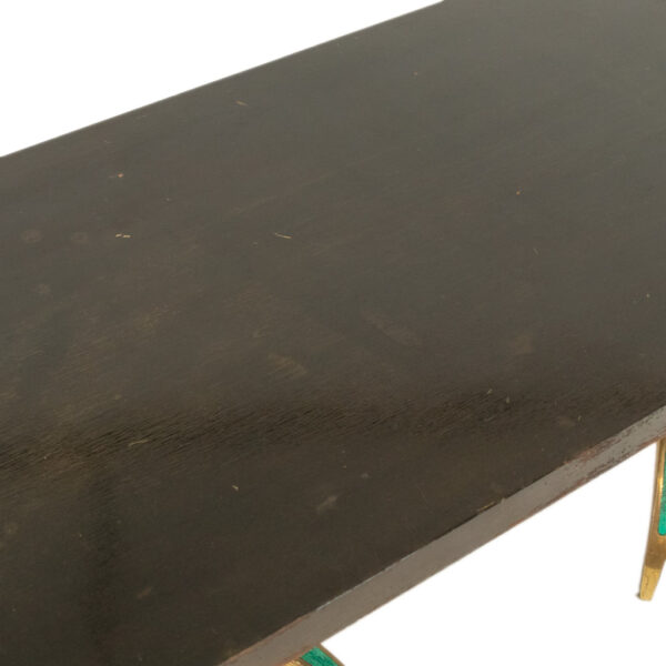 Vintage Brass Double Pedestal Coffee Table - Image 5
