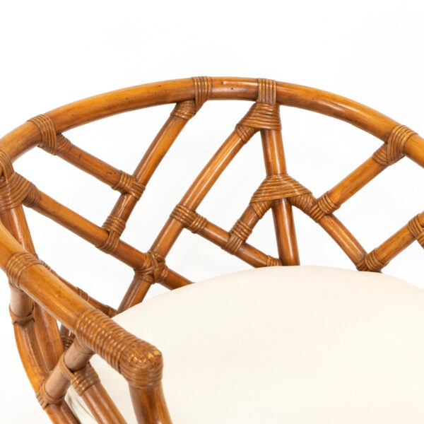Pair of HENRY LINK Chinese Chippendale Rattan Chairs - Image 2