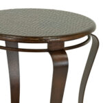 BERNHARDT Round Hammered Copper End Table on Iron Base - Image 3