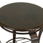 BERNHARDT Round Hammered Copper End Table on Iron Base - Image 2